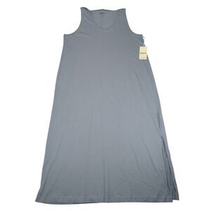 Pact Womens Smoke Softspun Tank Midi Dress XL Organic Cotton Side Slit New